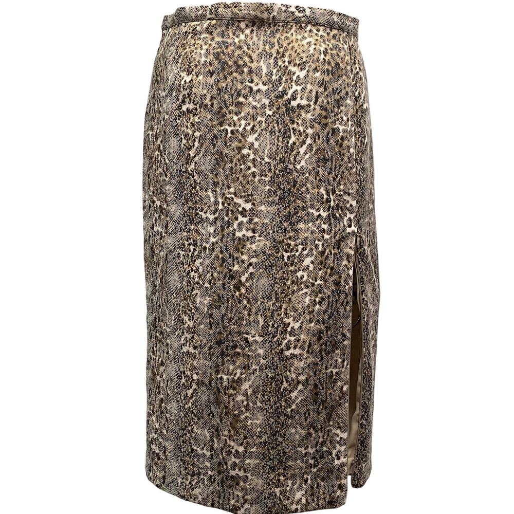 Alberto Makali Pink Faux Reptile Pencil Skirt SIZE 4 Mid Length Side Zip Split
